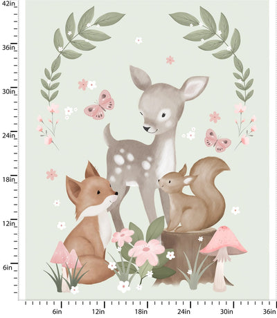 Sweet Woodland Multicolor Panel 36" x 43"