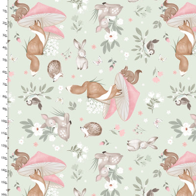 Sweet Woodland Green Sweet Forest Tales 58" Minky