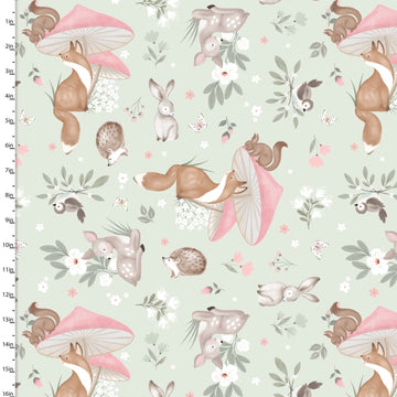 Sweet Woodland Green Sweet Forest Tales 58" Minky