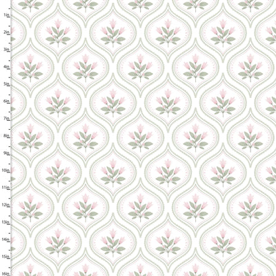 Sweet Woodland White Whispering Petals 58" Minky
