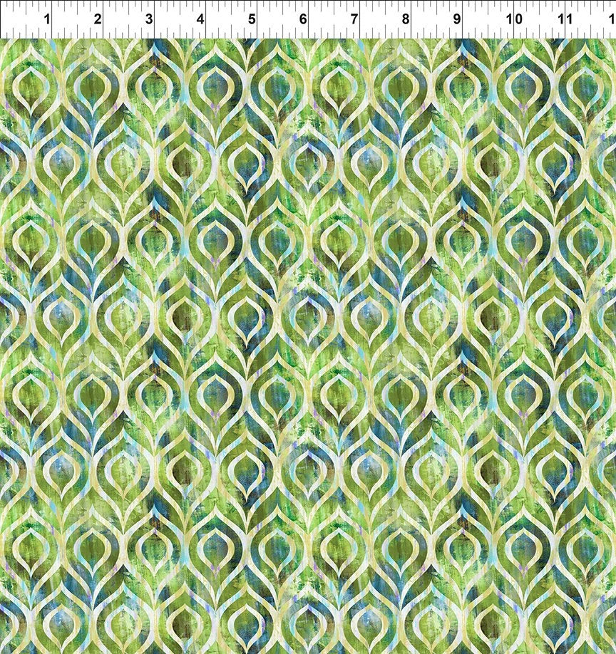 Halcyon II Green Peacock Fabric Yardage