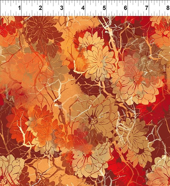 Reflections of Autumn II Mums Fabric Yardage