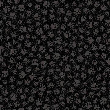Quilting Illusions Black Paw Prints Fabric Yardage - quilt fabric for sewing and quilting projects