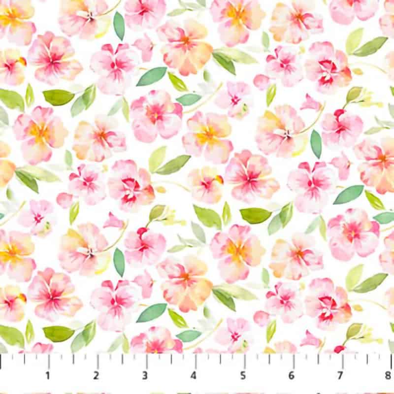 Sweet Surrender Small Floral White Fabric Yardage