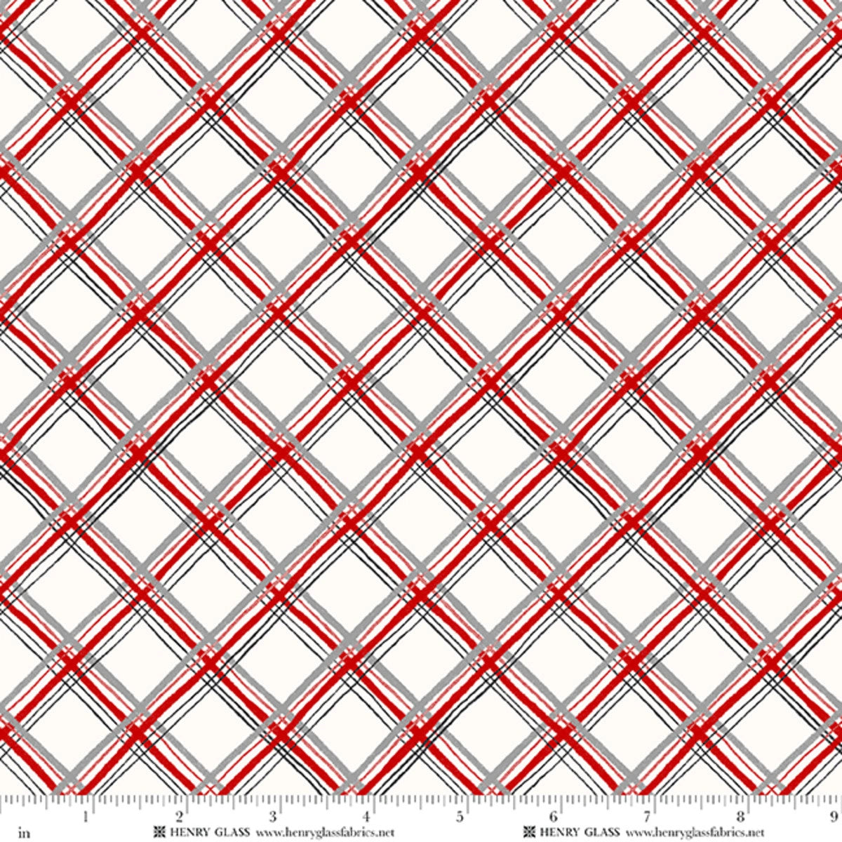 Snow Folks multi bias plaid Christmas quilt fabric yardage