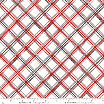 Snow Folks multi bias plaid Christmas quilt fabric yardage