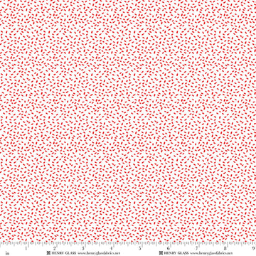 Snow Folks red scattered seeds Christmas quilt fabric yardage