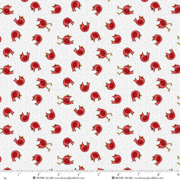 Snow Folks red cardinals Christmas quilt fabric yardage