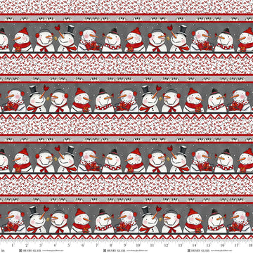 Snow Folks multi snowman stripe Christmas quilt fabric yardage