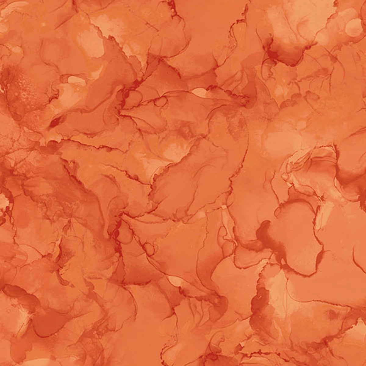 Abstract orange watercolor background with fluid, swirling patterns and organic shapes in warm tones—echoing Northcott’s Mirage Apricot Fabric Yardage, a perfect inspiration for quilting cotton designs.
