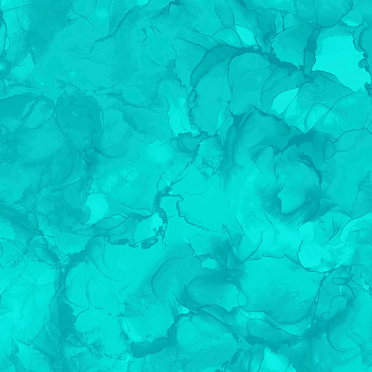 Swirling turquoise and teal watercolor patterns with soft, blended edges give Northcott Mirage Bermuda Fabric Yardage an abstract, fluid look—ideal for creative quilting projects.