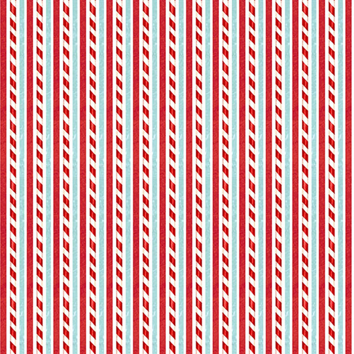Holly Jolly White Multi Candy Cane Stripe Fabric Yardage - quilt fabric for sewing and quilting projects