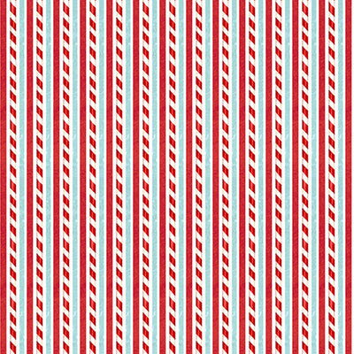 Holly Jolly White Multi Candy Cane Stripe Fabric Yardage