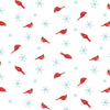 Holly Jolly White Multi Cardinal Toss Fabric Yardage - quilt fabric for sewing and quilting projects