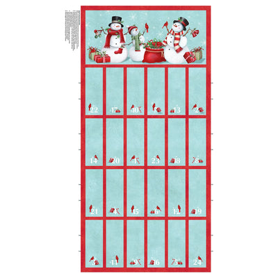 Holly Jolly Turquoise Multi Advent 24" Panel