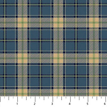Birchwood Naturescapes Dark Blue Multi Plaid Fabric Yardage by Northcott