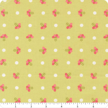 In the Garden Lime Dotted Sprig Florals Fabric Yardage - quilt fabric for sewing and quilting projects