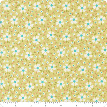 In the Garden Lime Blossom Florals Fabric Yardage - quilt fabric for sewing and quilting projects