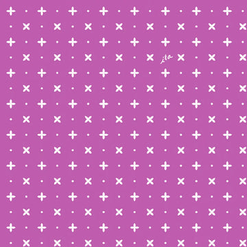 Cat Flat Pink Criss Cross Toss Fabric Yardage