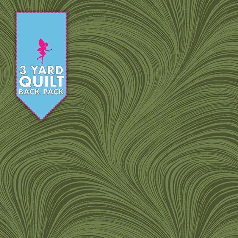 Wave Texture - Green 108" Wide 3 Yard Quilt Fabric Back Pack