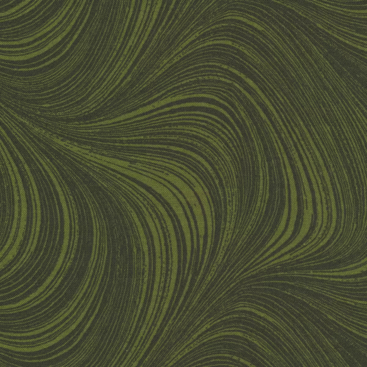 The Benartex Wave Texture Dark Green 108" Wide 3 Yard Quilt Fabric Back Pack features green and black swirling, wavy lines, perfect as an extra-wide quilt backing or striking dark green fabric for your creative projects.