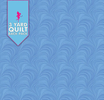 Wave Texture - Medium Blue 108" Wide 3 Yard Quilt Fabric Back Pack