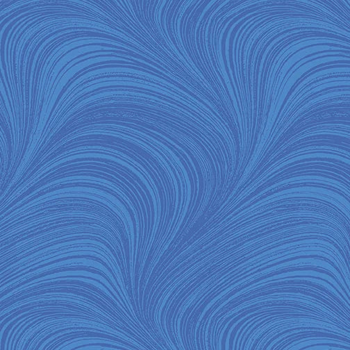 The Benartex Wave Texture Medium Blue Flannel 108" Wide 3 Yard Quilt Fabric Back Pack features a flowing, wavy blue pattern reminiscent of flannel, ideal for wide quilt backing needs.