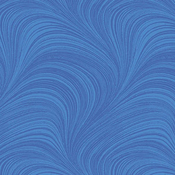 Wave Texture Medium Blue Flannel 108" Wide 3 Yard Quilt Fabric Back Pack - wide quilt backing fabric for longarm quilting