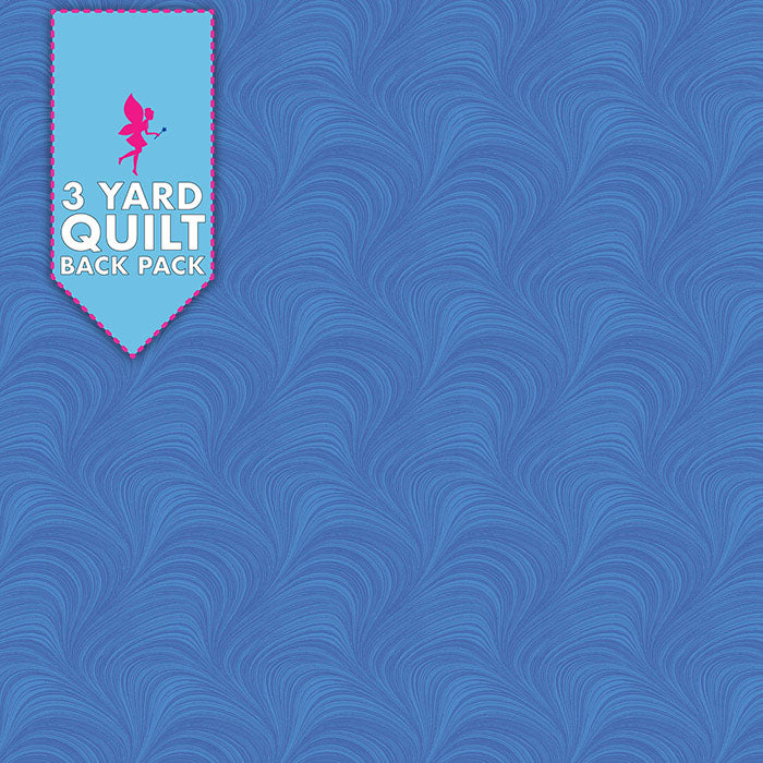 Image of Wave Texture Flannel - Medium Blue 108" Wide 3 Yard Quilt Fabric Back Pack