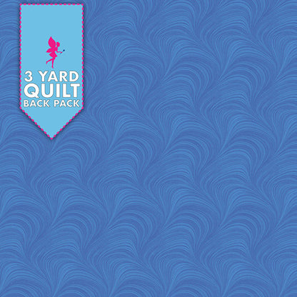 Image of Wave Texture Flannel - Medium Blue 108" Wide 3 Yard Quilt Fabric Back Pack