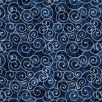 Christmas Party Animals Navy Scroll Fabric Yardage - quilt fabric for sewing and quilting projects