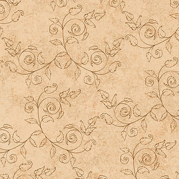 Cornucopia Harvest Tan Delicate Scroll Fabric Yardage
