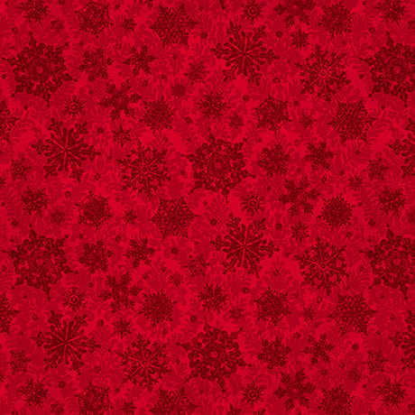 Snowflake tonal, red, by QT Fabrics