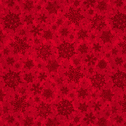 Snowflake tonal, red, by QT Fabrics