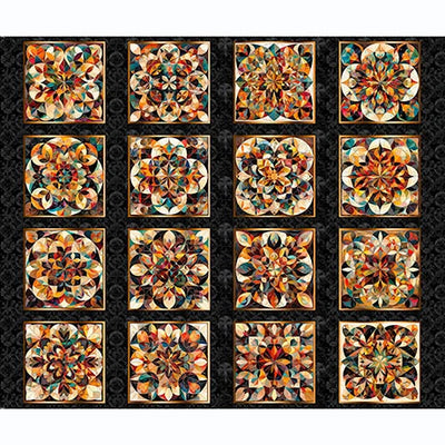 Solstice Black Kaleidoscope Picture Patches Panel