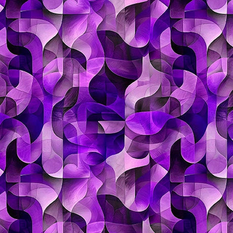 Solstice Purple Kaleidoscope Geo Fabric Yardage - quilt fabric for sewing and quilting projects
