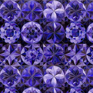 Solstice Violet Kaleidoscope Packed Circles Fabric Yardage - quilt fabric for sewing and quilting projects