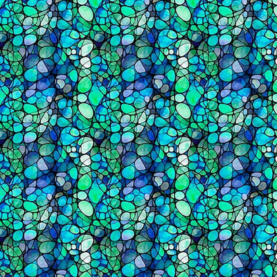 Solstice Teal Kaleidoscope Fabric Yardage