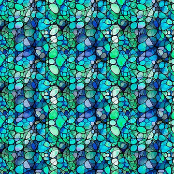 Solstice Teal Kaleidoscope Fabric Yardage - quilt fabric for sewing and quilting projects
