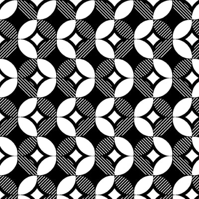 Garden At Twilight Black Circle Geo Fabric Yardage