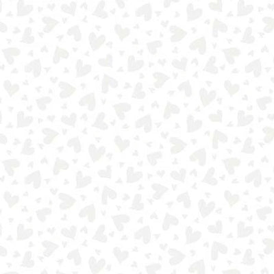 Quilting Illusions White Hearts Fabric Yardage