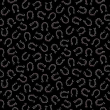 Quilting Illusions Black Horseshoes Fabric Yardage - quilt fabric for sewing and quilting projects