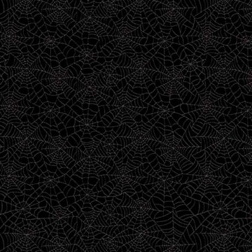 Haunted Hollow Backing Kit Black Spiderweb - wide quilt backing fabric for longarm quilting