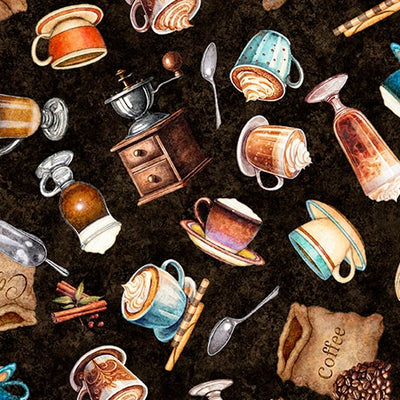Grab Bag Season 3 Coffee Coffee Toss Fabric Yardage