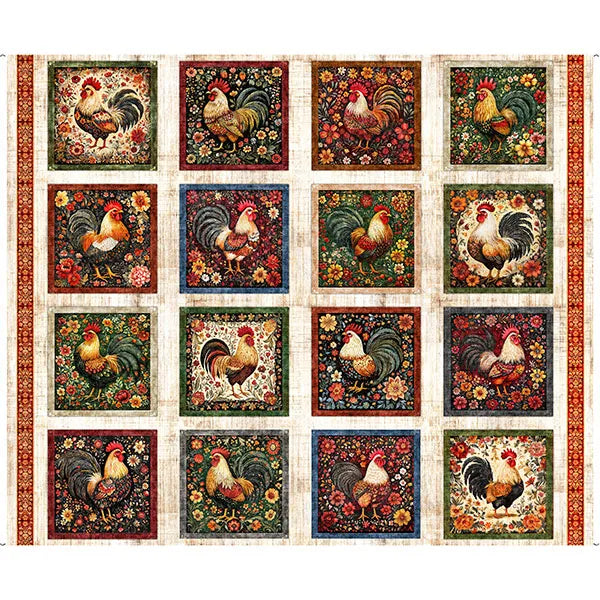 Rooster Cream 36" Panel