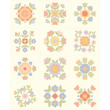 Pastel Prairie Porcelain Panel - image 1 - quilt fabric panel for quilting projects