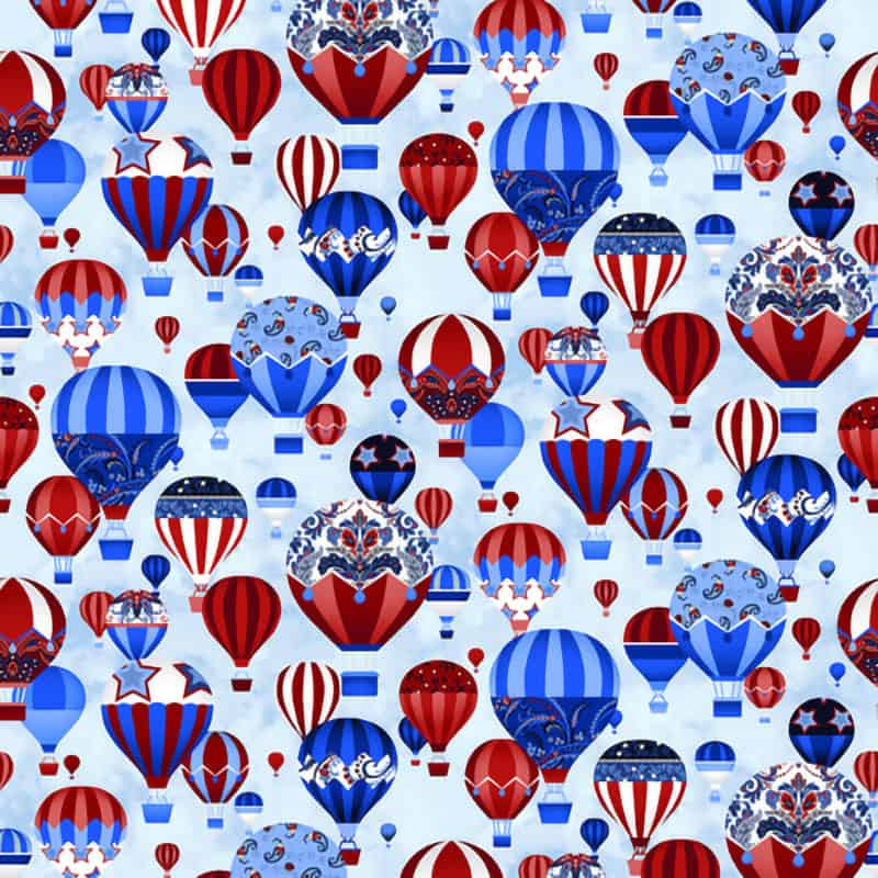 Liberty Hill Sky Blue Balloons Fabric Yardage