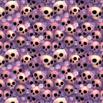 Witchypoo Purple Skulls Fabric Yardage