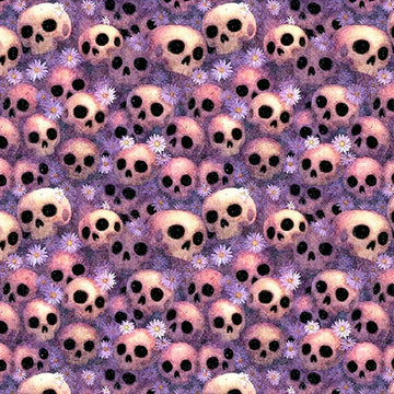Witchypoo Purple Skulls Fabric Yardage - quilt fabric for sewing and quilting projects