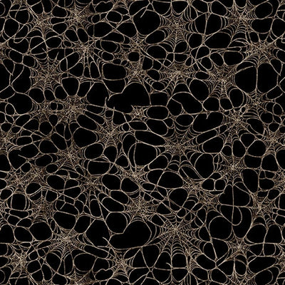 Witchypoo Charcoal Spiderwebs Fabric Yardage